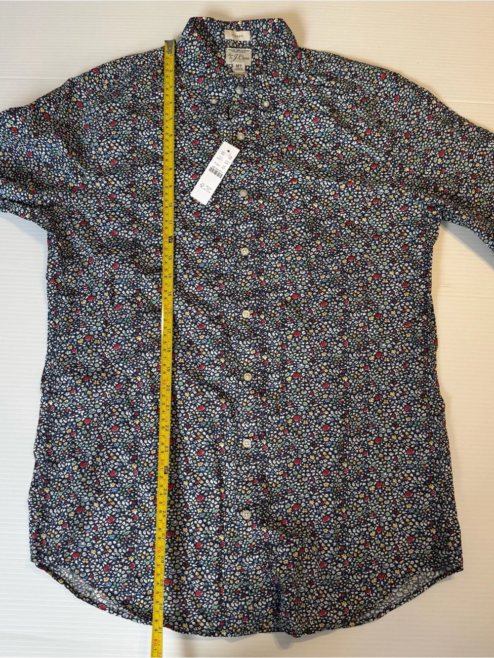 NWT J.Crew Men's Secret Wash Floral Button Down Shirt MT Medium Tall Cotton